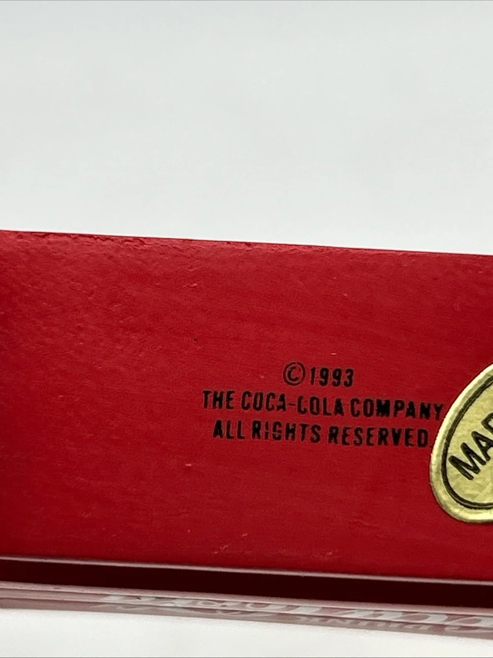 1993 Coca-Cola Town Square Accessories Vintage Park Bench 1-1/2x2” Snow Scene